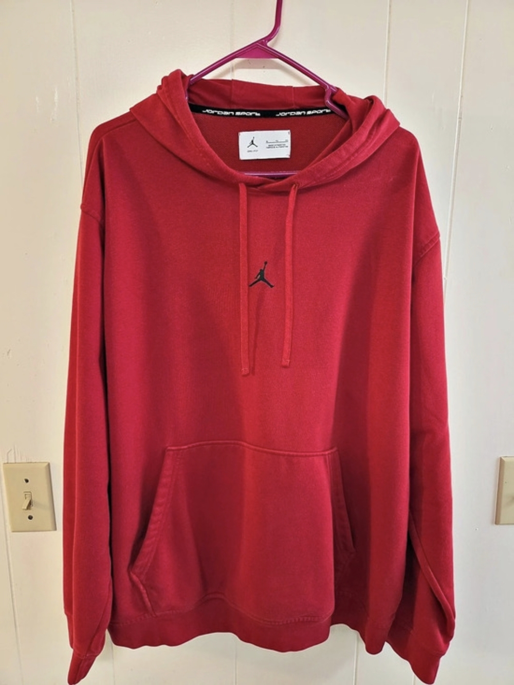 Jordan Sport Dri-FIT Crossover Fleece Pullover Hoodie Red XL